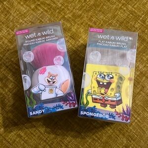 spongebob x wet n wilds make up brushes (sandy and spongebob)